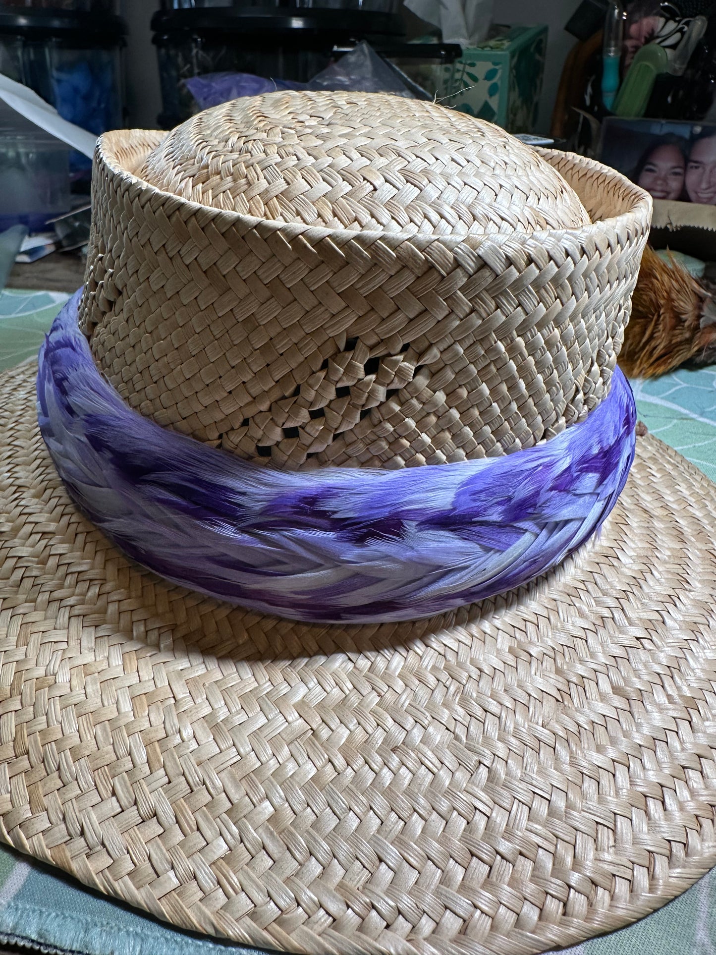 Lei Koena 'Elua Humu Papale (feather hatband) 2nd cuts