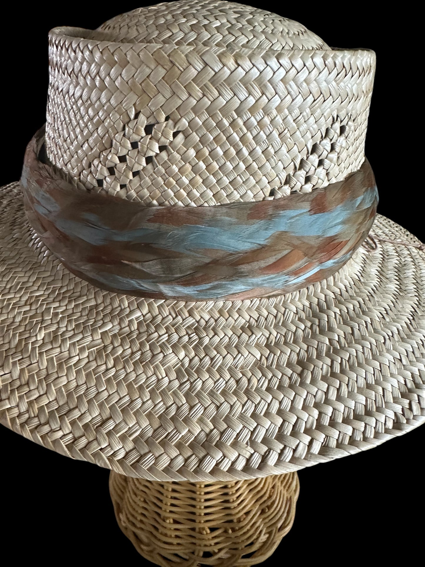 Lei Koena 'Elua Humu Papale (feather hatband) 2nd cuts