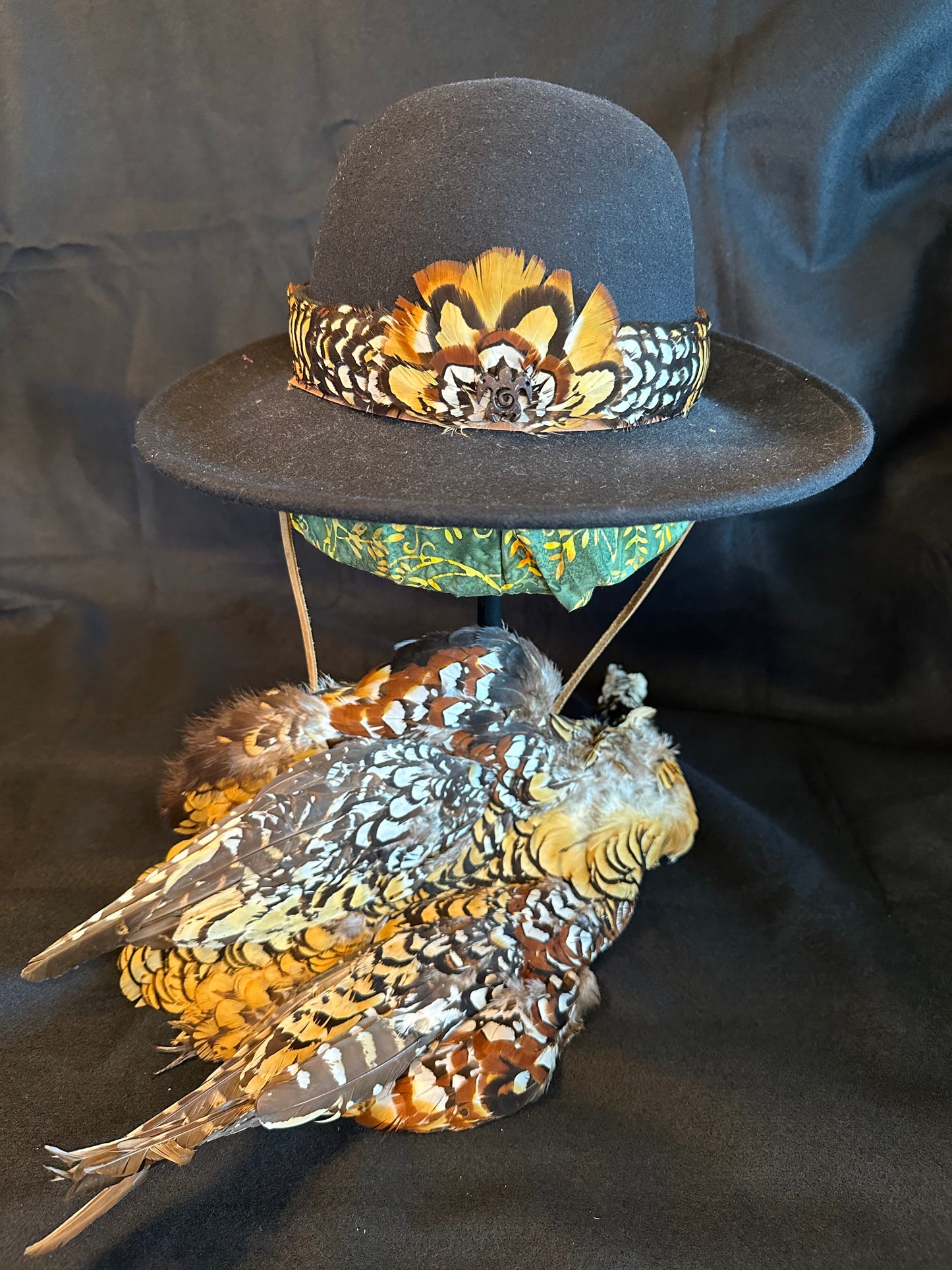 Reeves Paniolo (Cowboy) style Humu Papale (feather hatband)