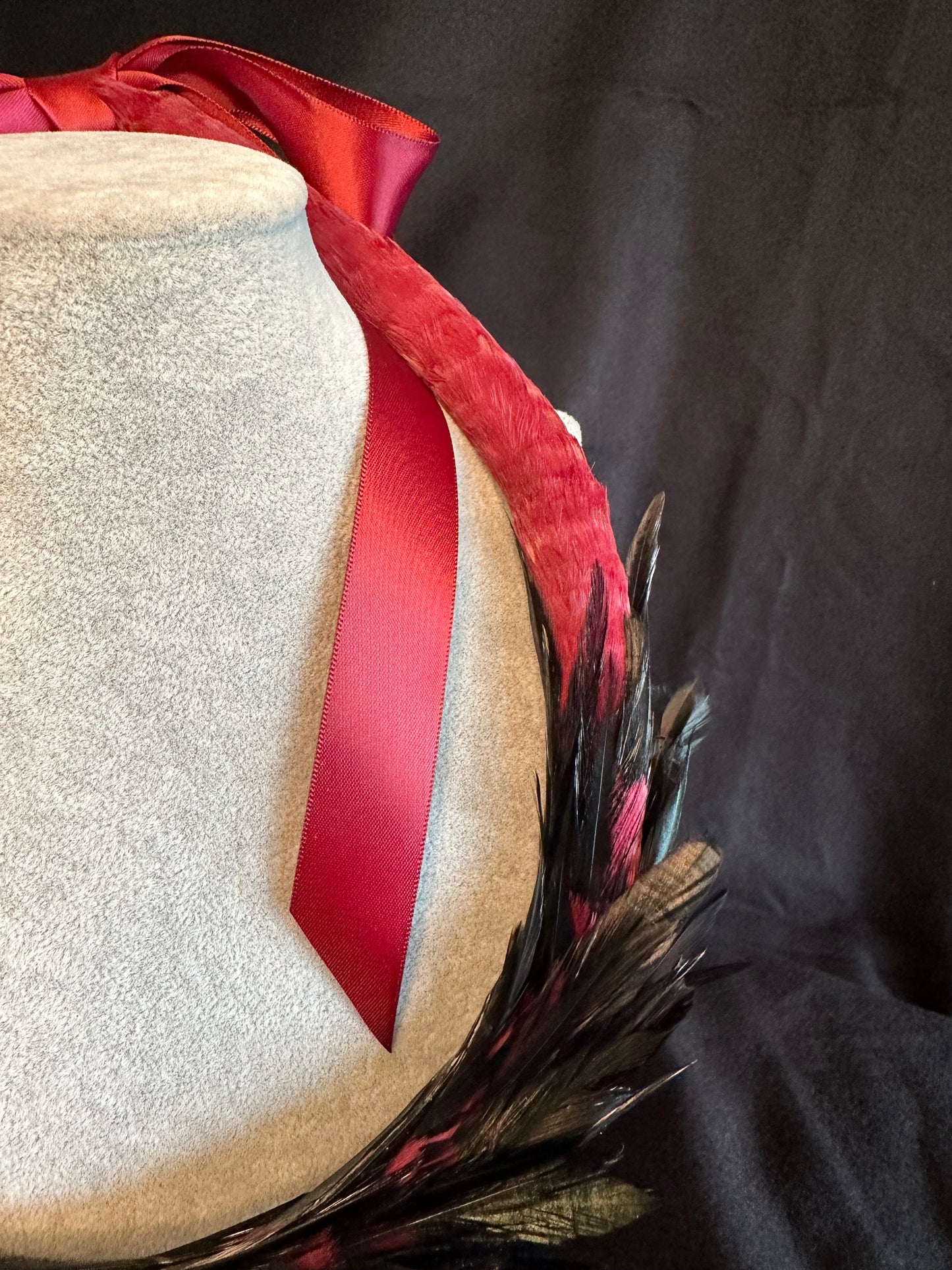 Asymmetric Burgundy w/ Black Rooster Lei Hulu