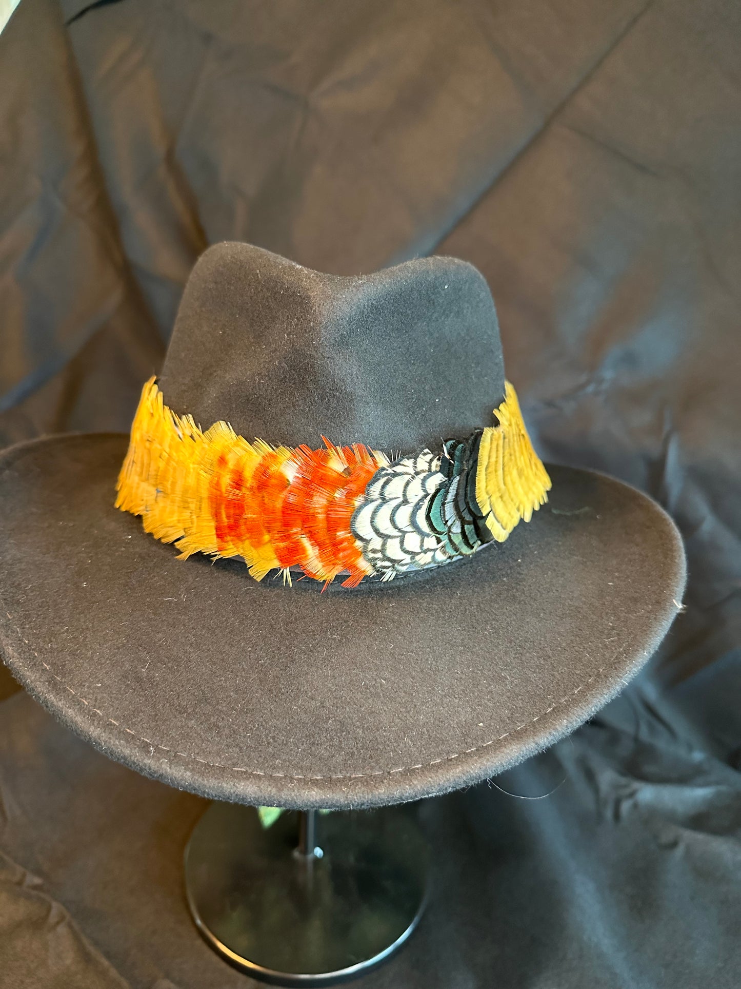 24-1/2" Lady Amherst Pheasant humu papale (feather hat band)