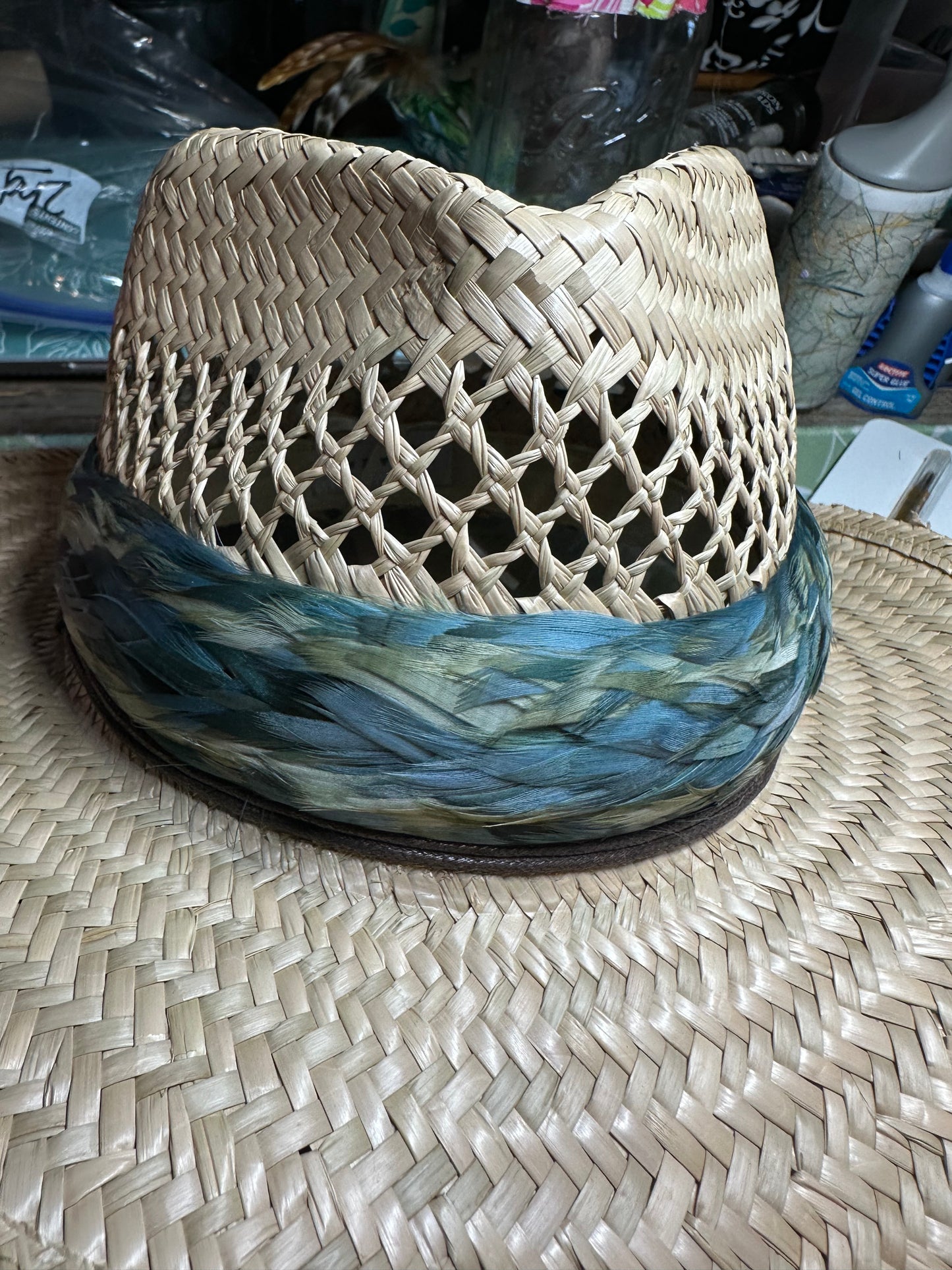 Lei Koena 'Elua Humu Papale (feather hatband) 2nd cuts
