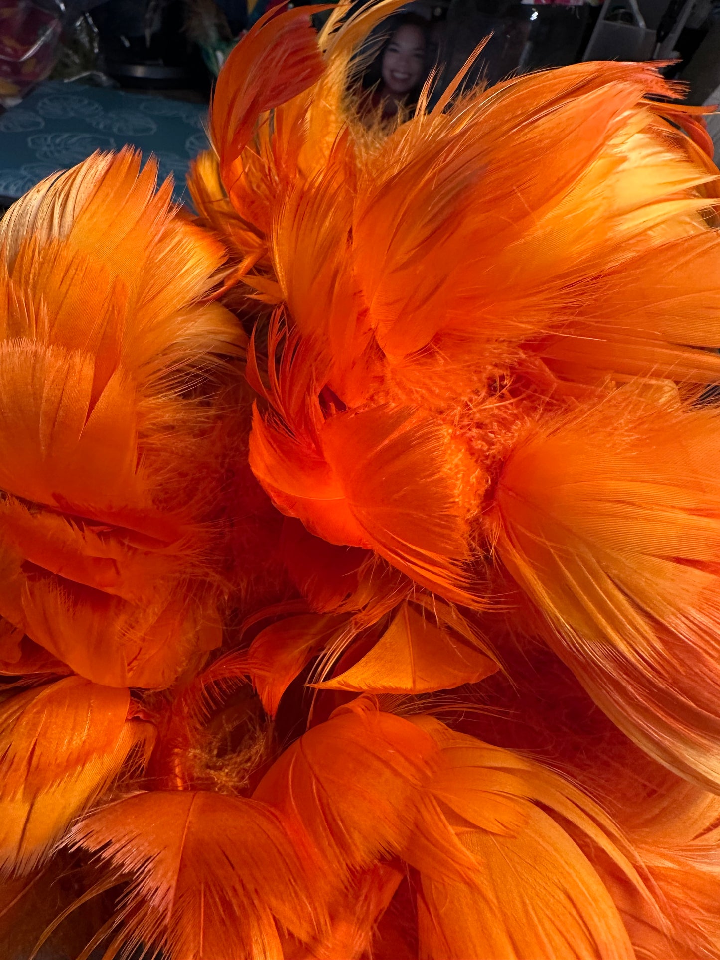 Custom-dyed Yellow & Orange Goose Coquille Feathers