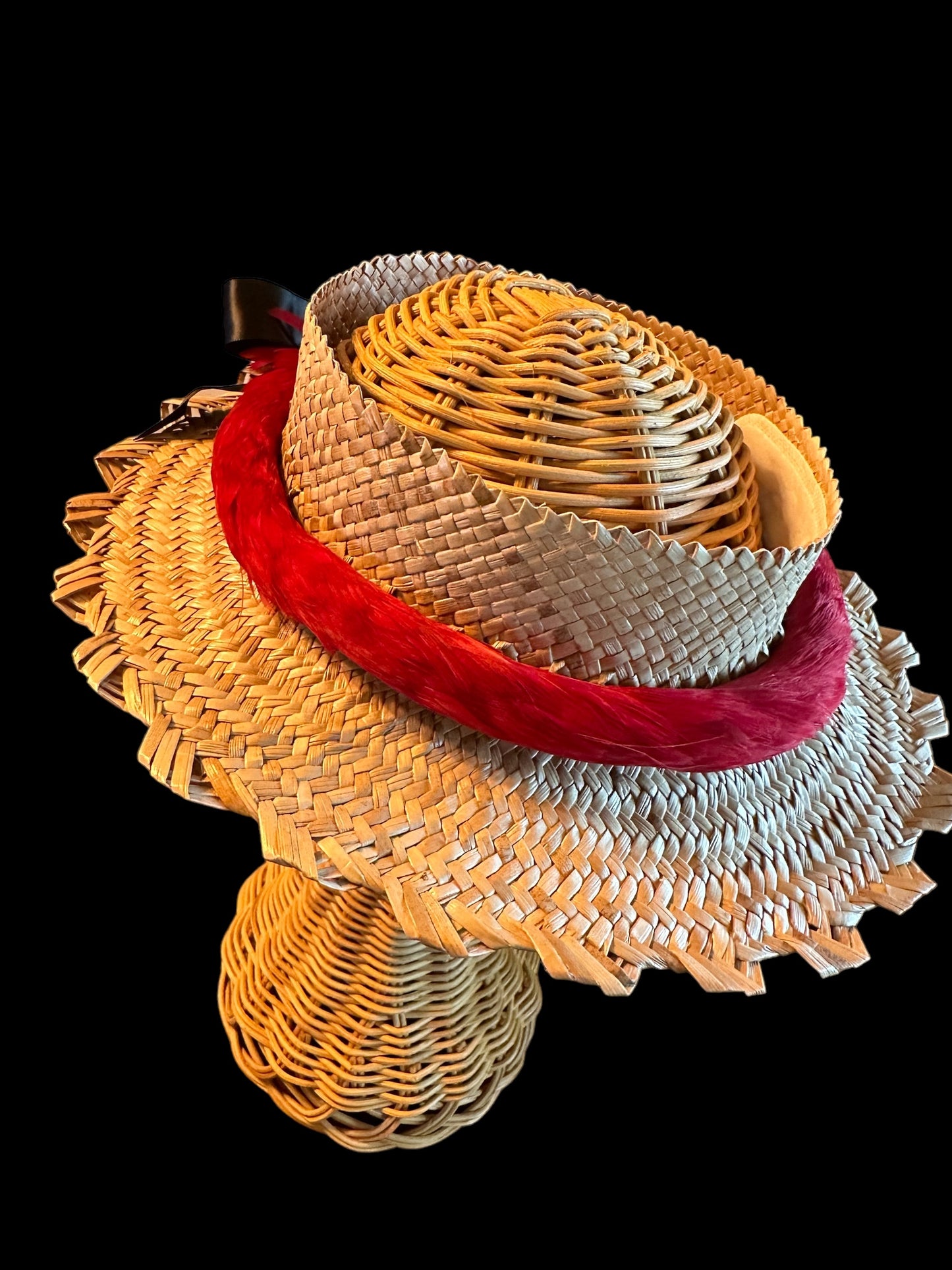 Lei Hulu Kamoe (feather lei flat style) 2nd cut -many variations