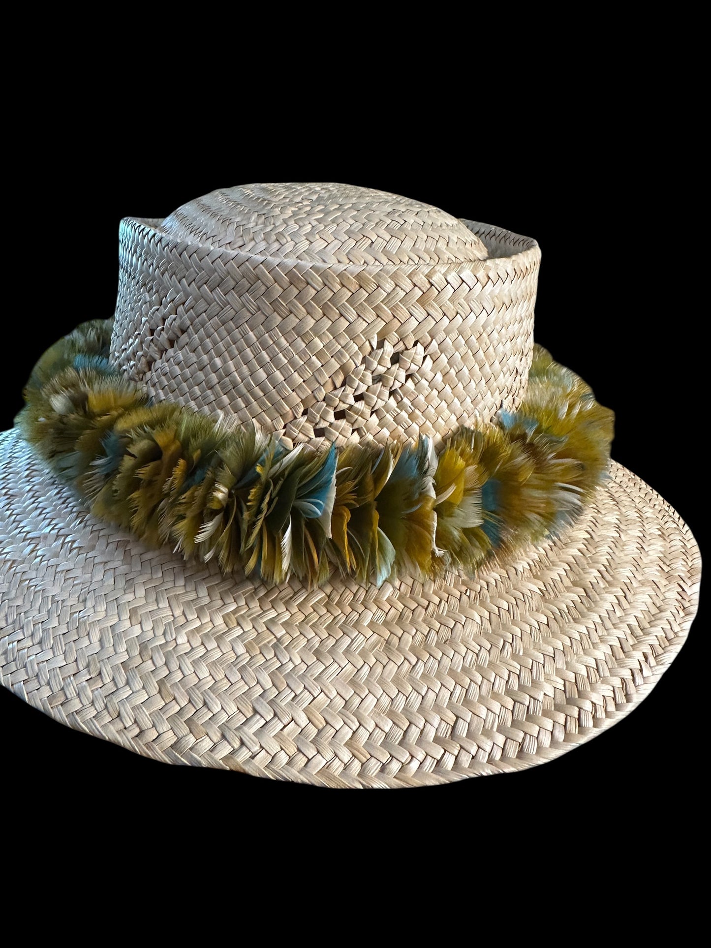 22-1/2' Multicolored custom-dyed goose PoePoe lei hulu (feather lei)