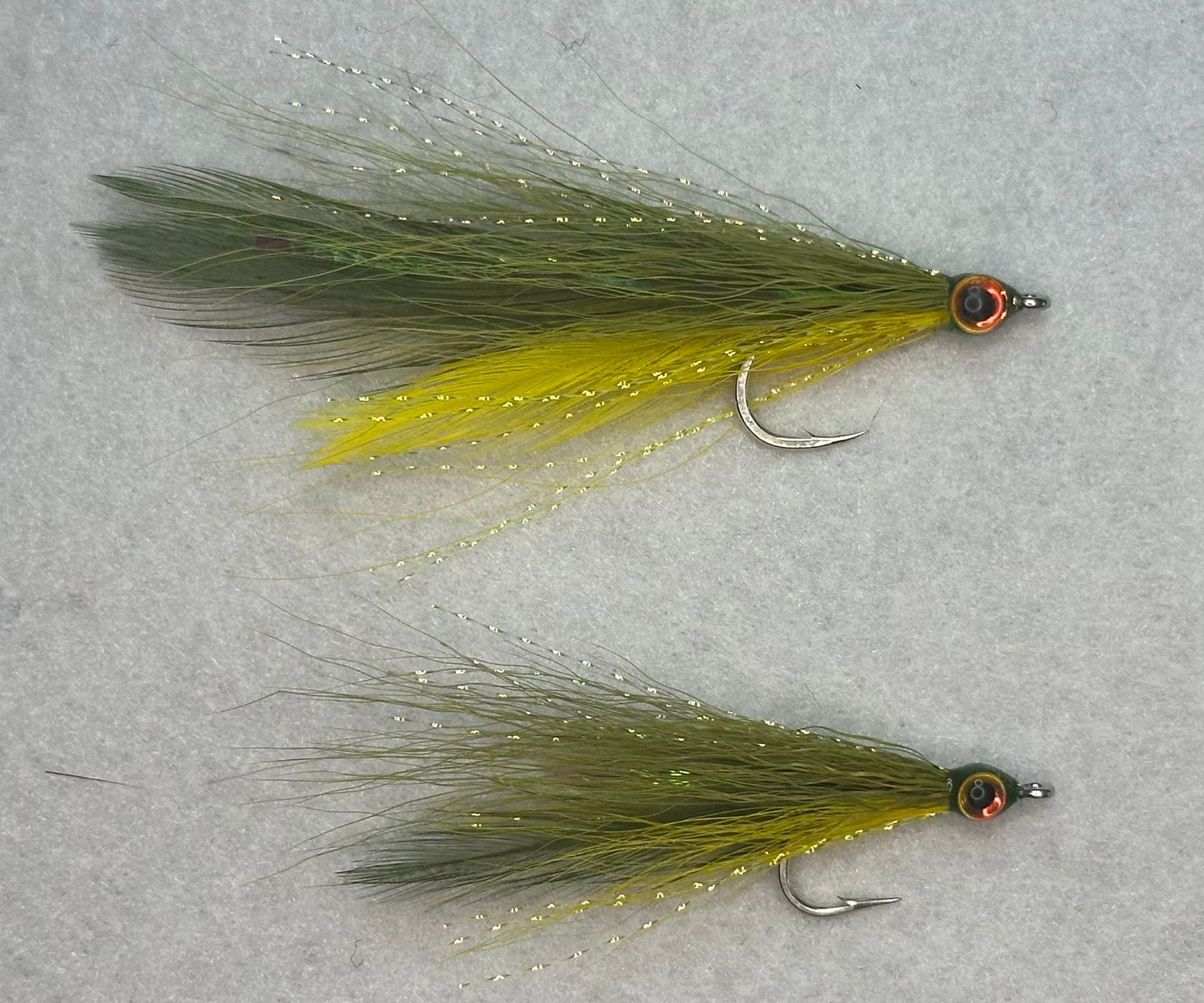 3-1/2" and 2-1/2" Deceiver salt water fishing flies