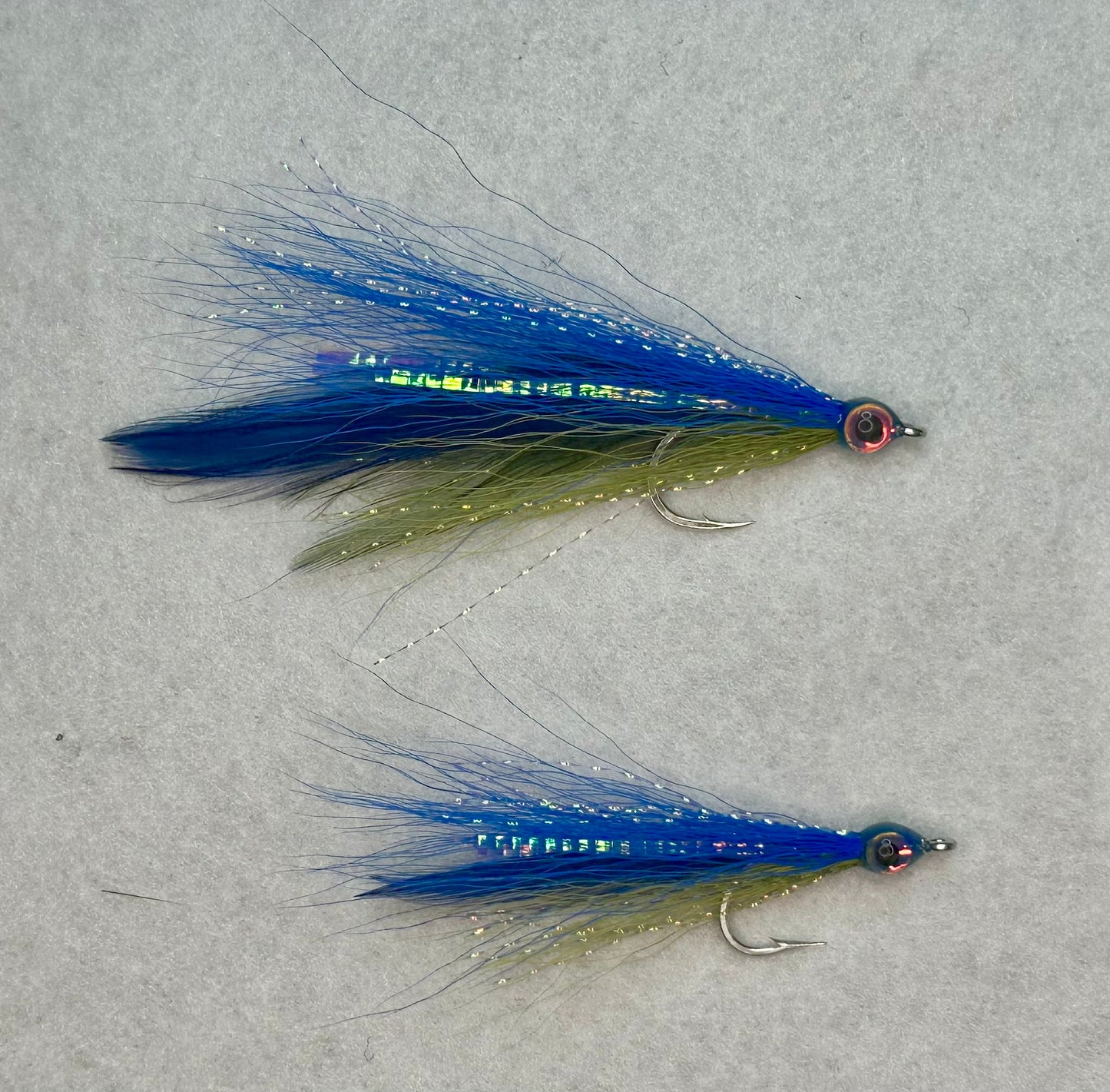3-1/2" and 2-1/2" Deceiver salt water fishing flies