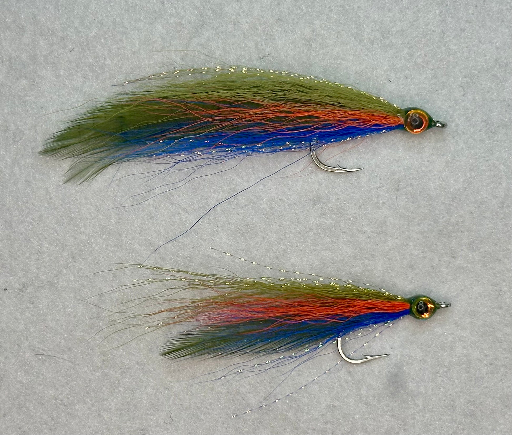 courtney walls fly fishing lures 3-1/2" and 2-1/2" Deceiver salt water fishing flies