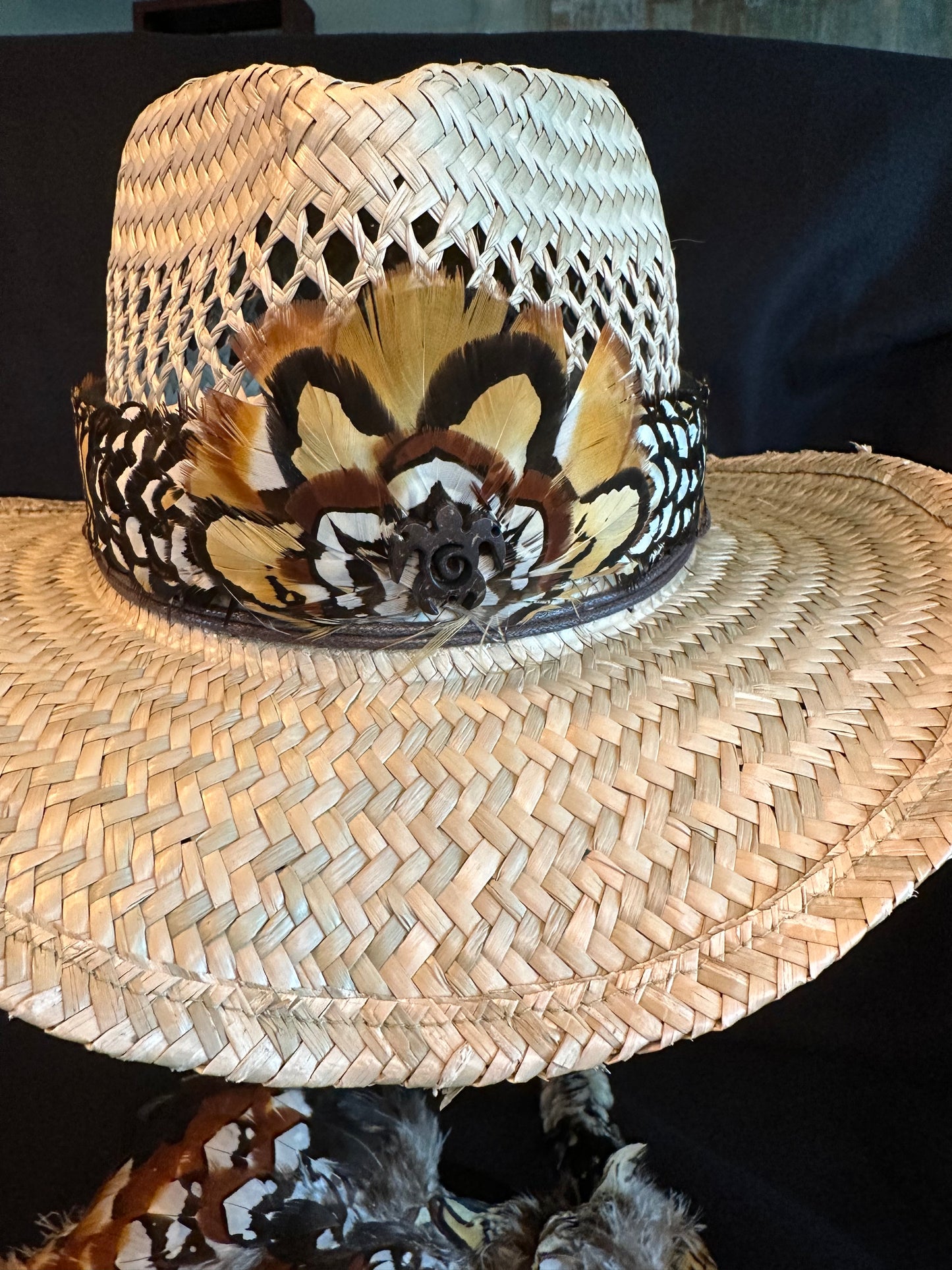 Reeves Paniolo (Cowboy) style Humu Papale (feather hatband)