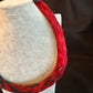 Red and Black Ekolu (2nd cut) Kamoe (lying flat) Lei Hulu (feather lei)