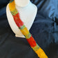 Golden Pheasant w/ gold peacock accents humu papale (feather hat band)