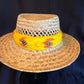 Bright Ilima 2nd cut goose with guinea hen accent humu papale (feather hat band)