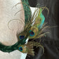 Emerald green with Peacock eye and sword Flair lei hulu kamoe (feather lei)