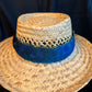 25' Blue Peacock w/Hilo style Gold Pennies and side medallion humu papale (hatband)