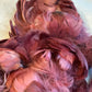 Custom-dyed Plums & Pink goose coquille feathers