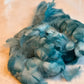 Custom-dyed Blues & Purple Goose Coquille feathers