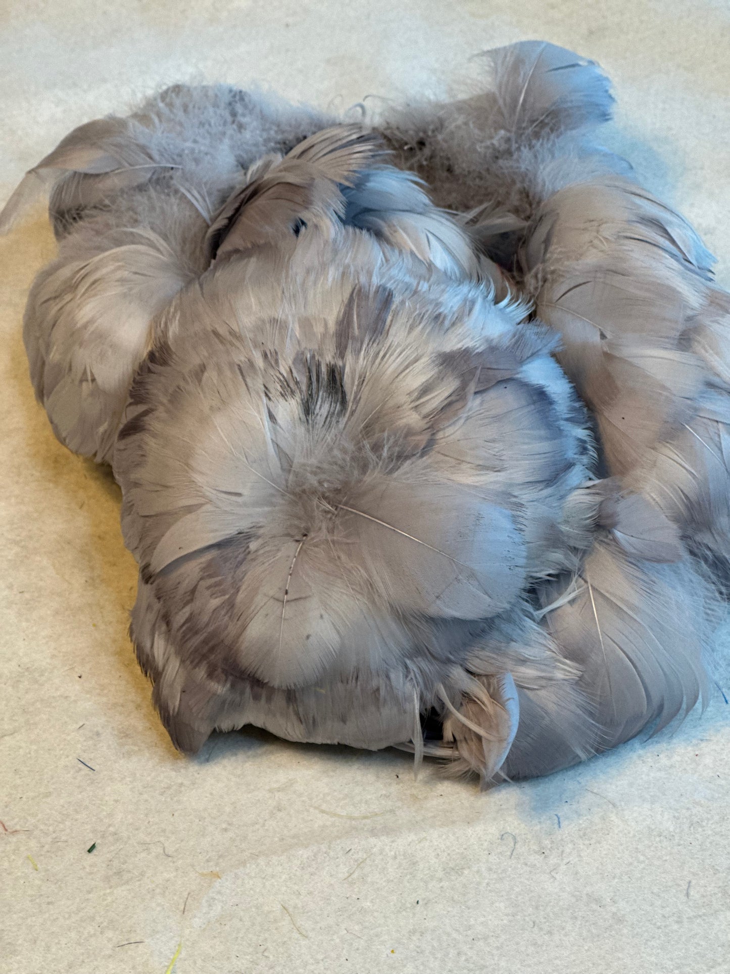 Custom-dyed Brown & Gray Goose Coquille Feathers