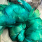 Custom-dyed Green Goose Coquille Feathers