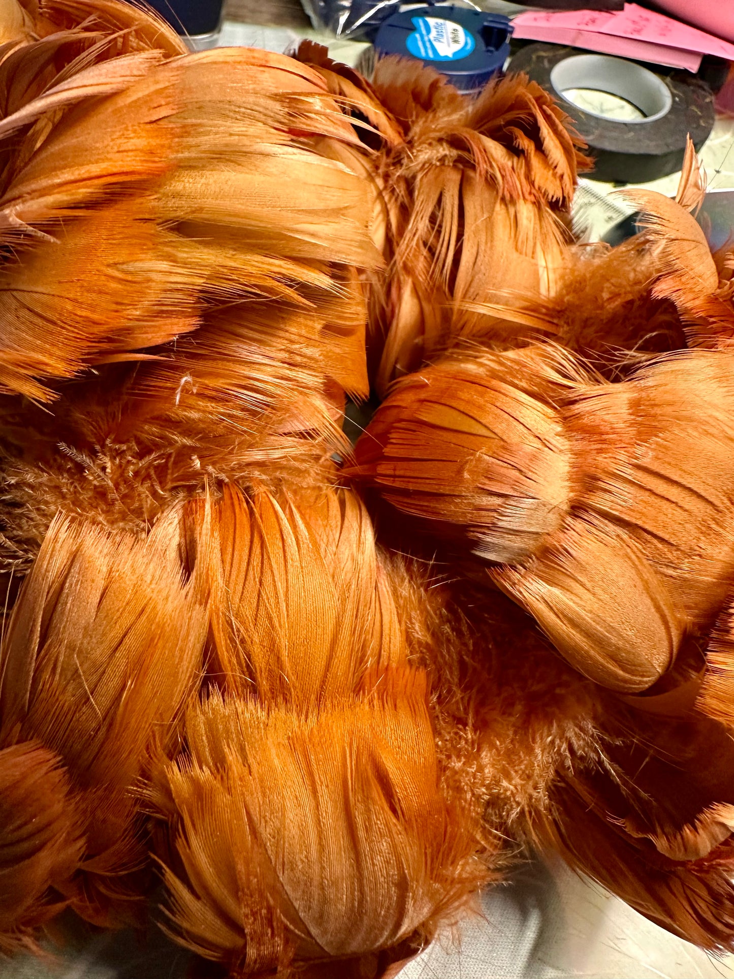 Custom-dyed Brown & Gray Goose Coquille Feathers