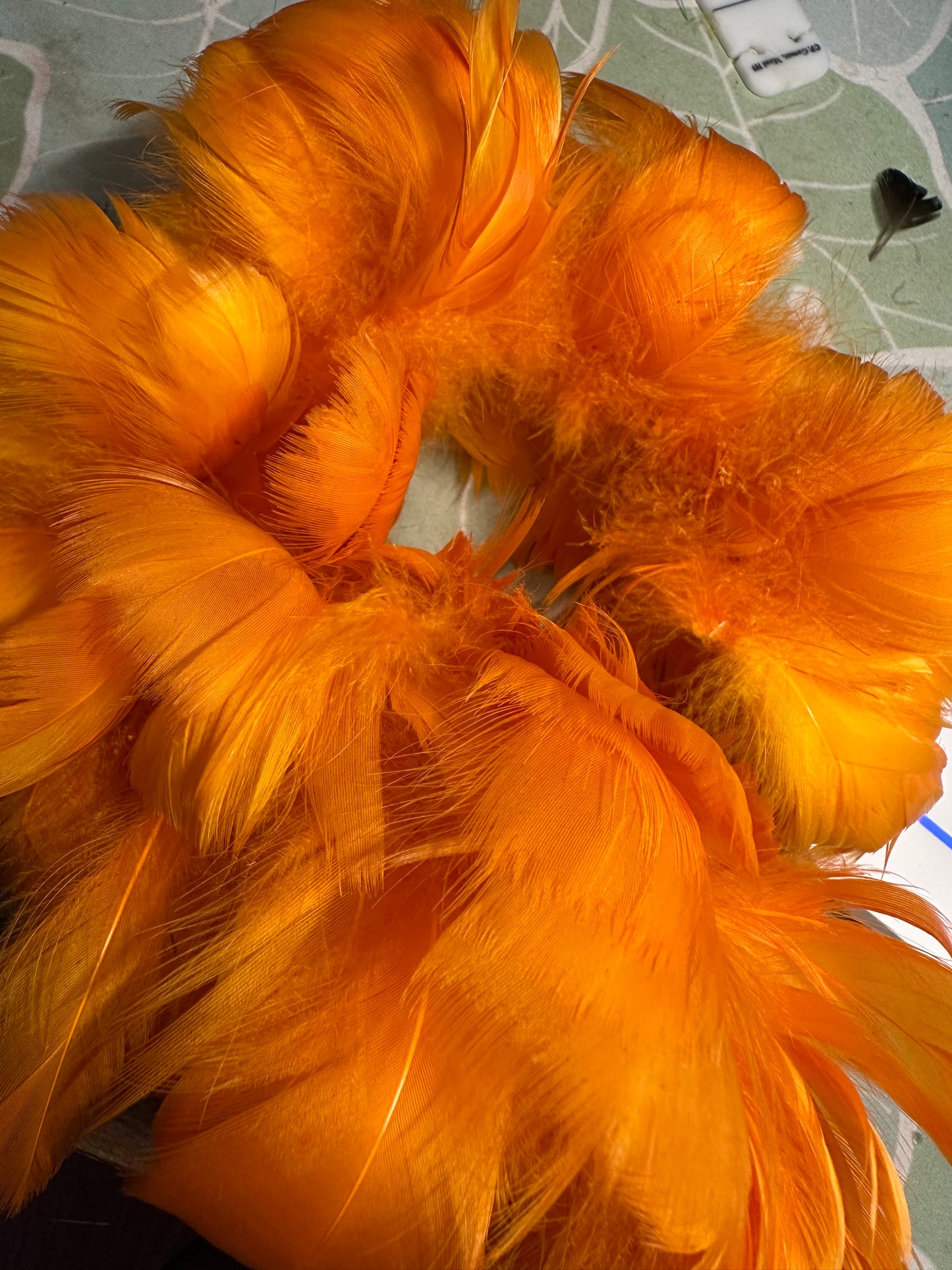 Custom-dyed Yellow & Orange Goose Coquille Feathers