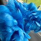 Custom-dyed Blues & Purple Goose Coquille feathers