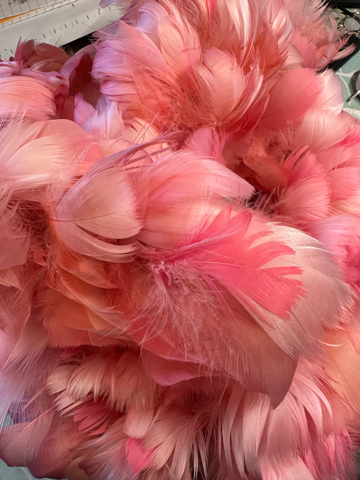 Custom-dyed Plums & Pink goose coquille feathers