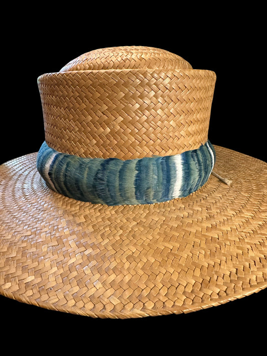 24" custom dyed goose in "sage" humu papale (feather hat band)