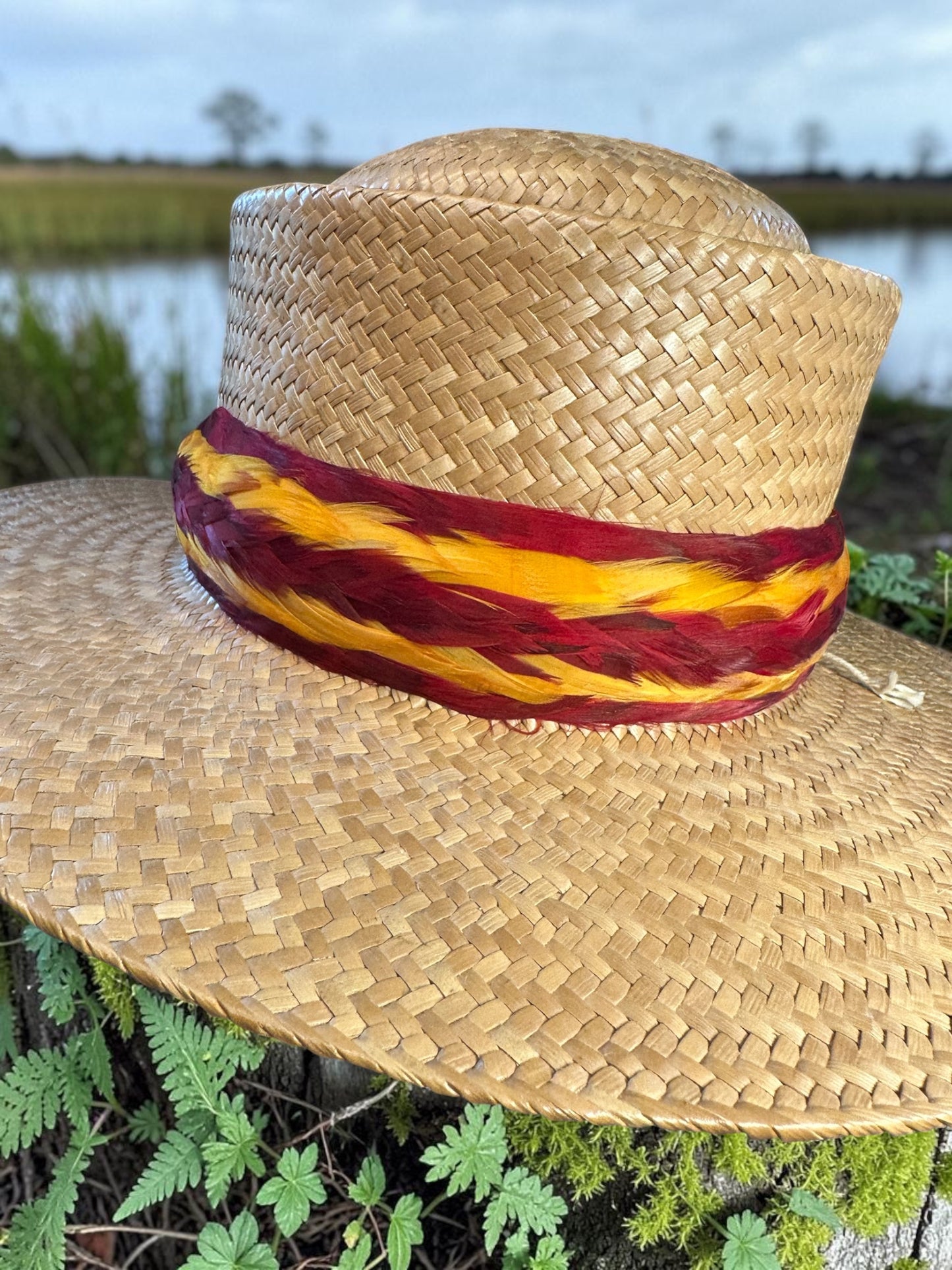 Various colored 2nd cut Goose Humu Papale (feather hat band)