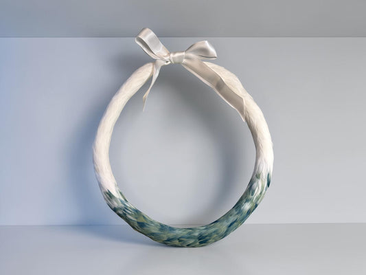 27" Second Cut Kamoe Cloud and Sea Lei Hulu (feather lei)