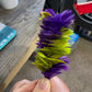 Spiral Purple and Green Lei Hulu (feather lei)