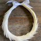 Asymmetrical Kamoe style Lei Hulu (feather lei)