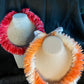 Peaches and Cream Swirled Lei Hulu (feather lei)