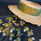 Gold Iridescent Peacock Humu Papale (feather hat band)