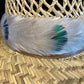 Gray Mallard Duck with Green Peacock accent humu papale (hat band)